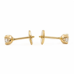 Boucles d'oreilles Puces en or jaune diamant - Castafiore