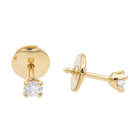 Boucles d'oreilles Puces en or jaune et diamant - Castafiore