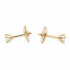 Boucles d'oreilles Puces en or jaune et diamant - Castafiore