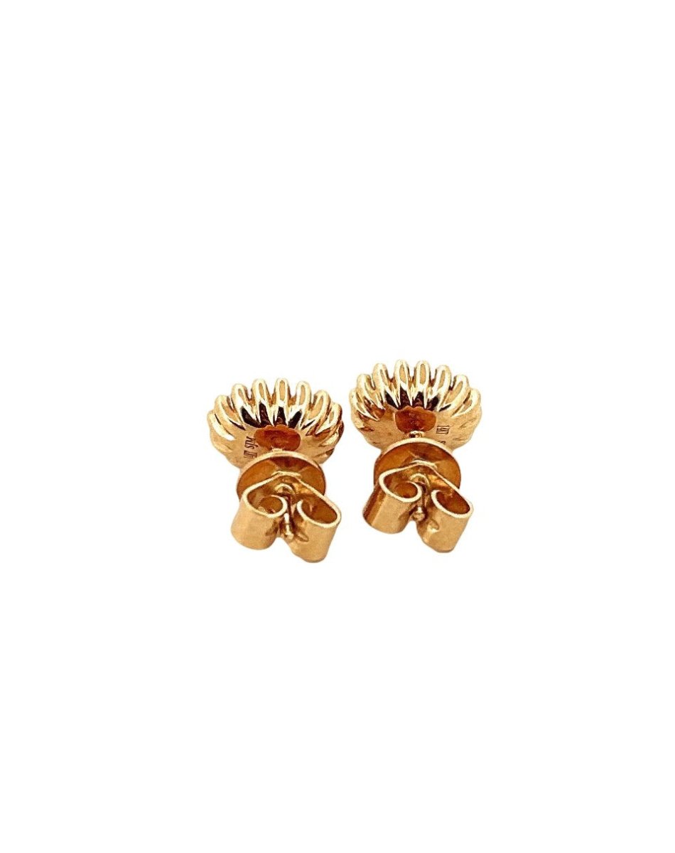 Boucles d'oreilles Puces en or jaune et diamants - Castafiore