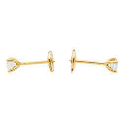 Boucles d'oreilles Puces en or jaune et diamants - Castafiore