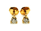 Boucles d'oreilles Puces en or jaune et diamants - Castafiore