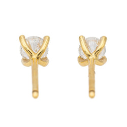 Boucles d'oreilles Puces en or jaune et diamants - Castafiore