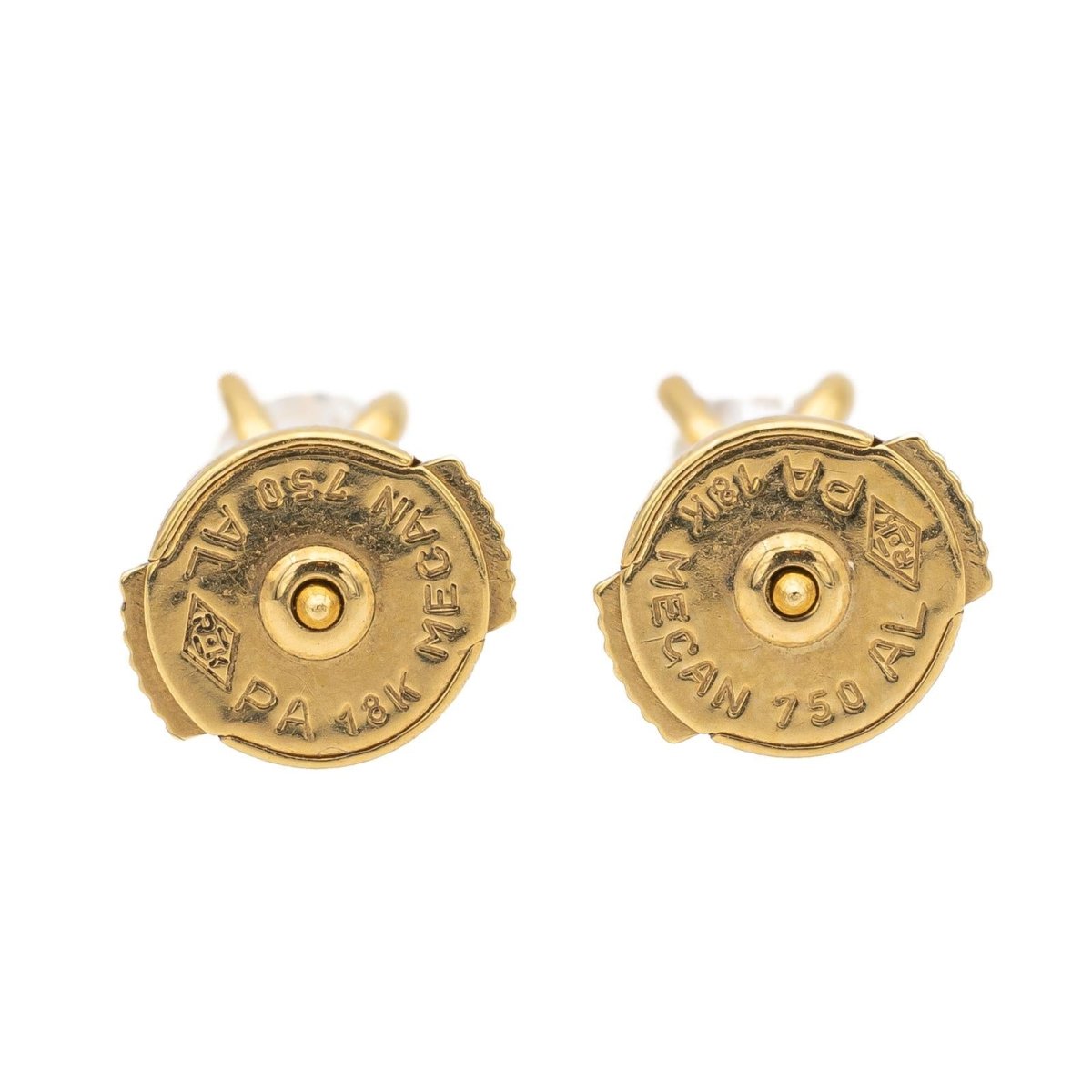 Boucles d'oreilles Puces en or jaune et diamants - Castafiore