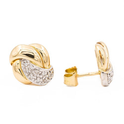 Boucles d'oreilles Puces en or jaune et diamants - Castafiore