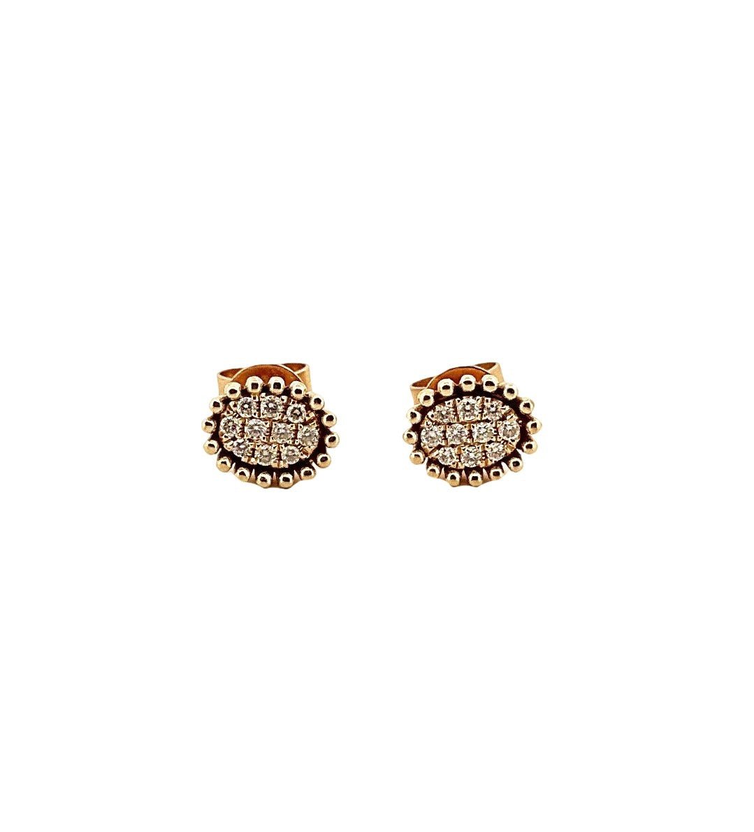 Boucles d'oreilles Puces en or jaune et diamants - Castafiore