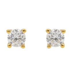 Boucles d'oreilles Puces en or jaune et diamants - Castafiore