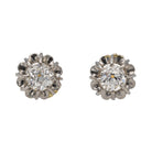 Boucles d'oreilles Puces en or jaune, or blanc et diamant - Castafiore