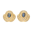 Boucles d'oreilles Puces en or jaune, saphirs et diamants - Castafiore