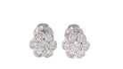 Boucles d'oreilles Puces fleur en or blanc et diamants - Castafiore