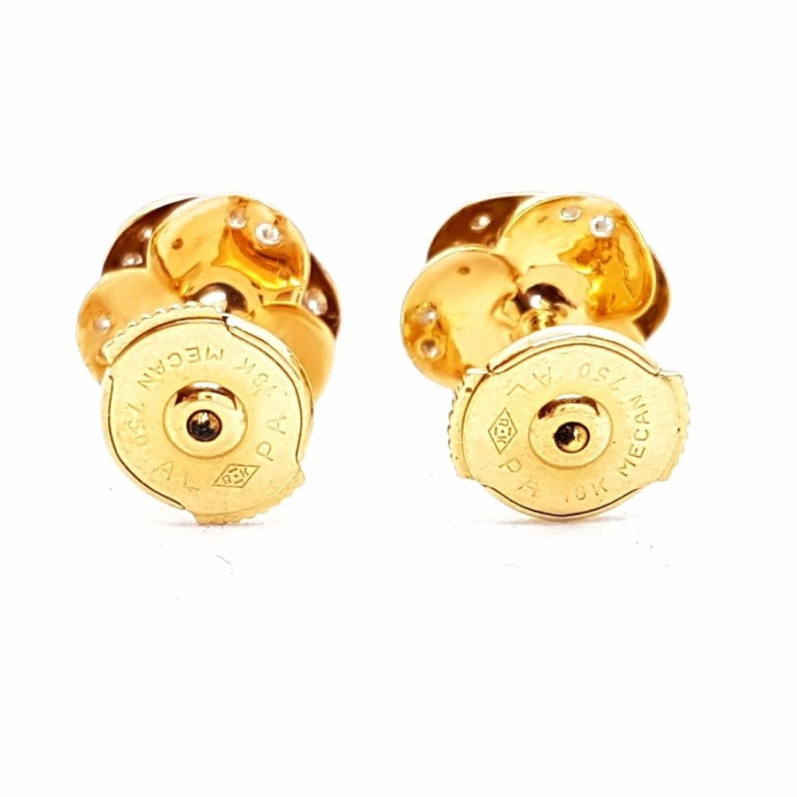 Boucles d'oreilles Puces fleur en or rose et diamants - Castafiore