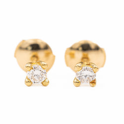 Boucles d'oreilles Puces or jaune diamant - Castafiore