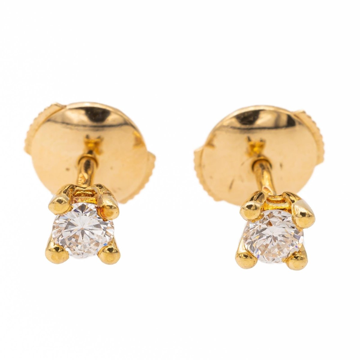 Boucles d'oreilles Puces or jaune diamant - Castafiore