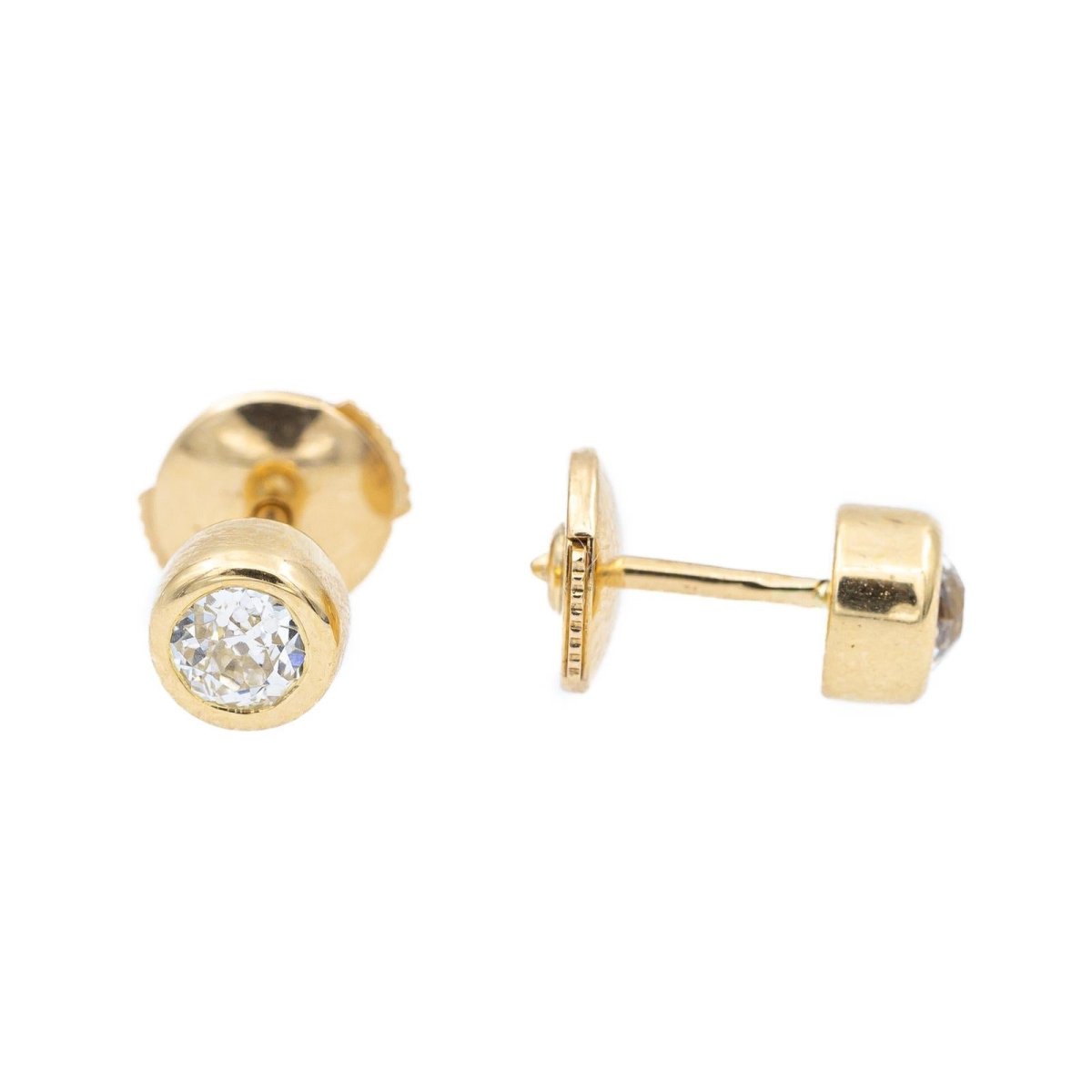Boucles d'oreilles Puces Or jaune Diamant - Castafiore