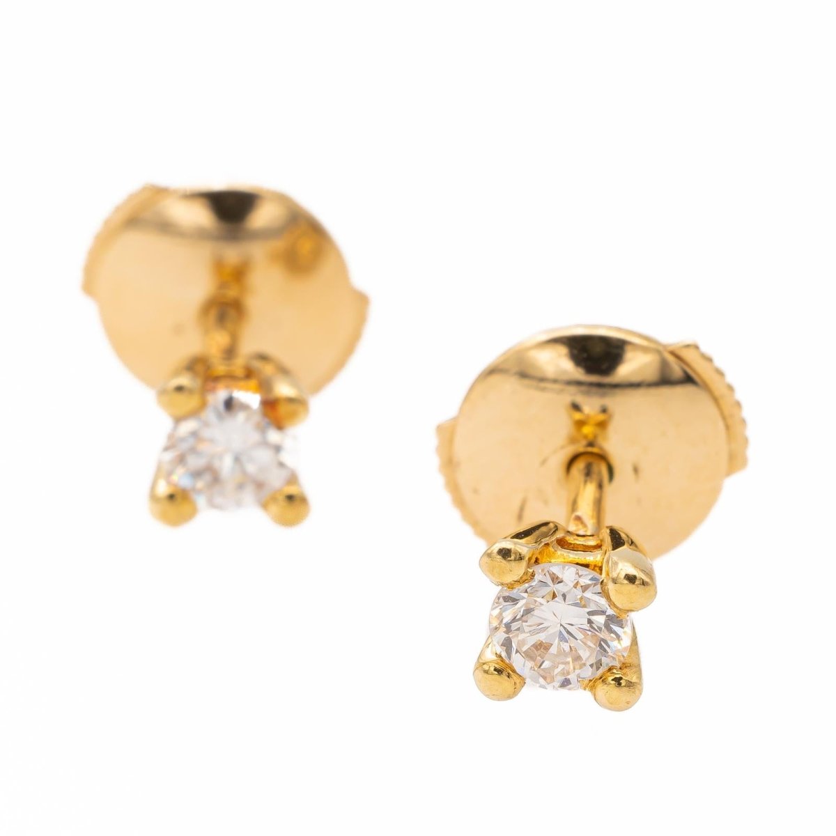 Boucles d'oreilles Puces or jaune diamant - Castafiore