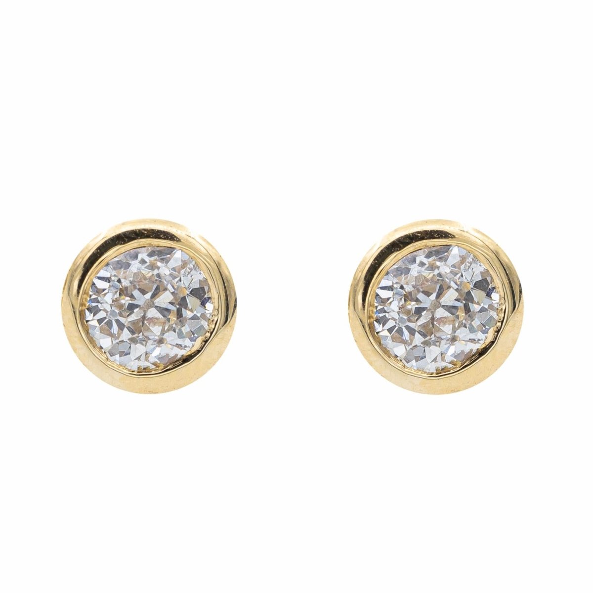 Boucles d'oreilles Puces Or jaune Diamant - Castafiore