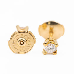 Boucles d'oreilles Puces or jaune diamant - Castafiore