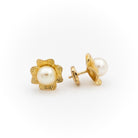 Boucles d'oreilles Puces Or jaune Perle - Castafiore