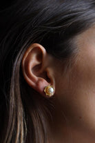 Boucles d'oreilles Puces Or jaune Perle - Castafiore