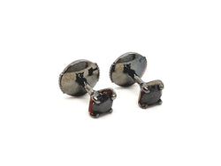 Boucles d'oreilles Puces Or noir Diamant - Castafiore