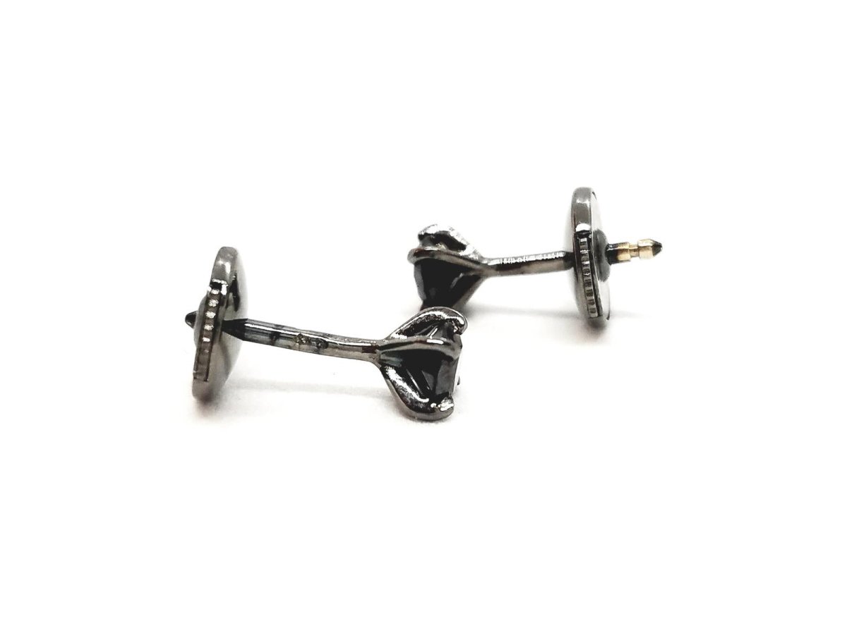 Boucles d'oreilles Puces Or noir Diamant - Castafiore