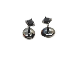 Boucles d'oreilles Puces Or noir Diamant - Castafiore