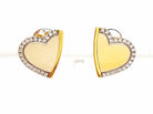 Boucles d'oreilles Puces ROBERTO COIN coeur, en 2 ors et diamant - Castafiore