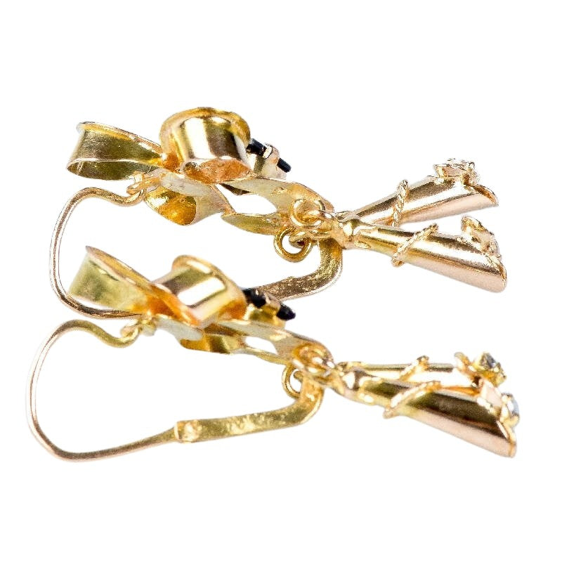 Boucles d'oreilles saphirs en or jaune 18 carats - Castafiore