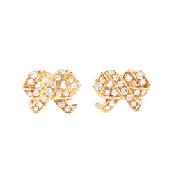 Boucles d'oreilles signée de la maison Dior en or jaune et diamant - Castafiore
