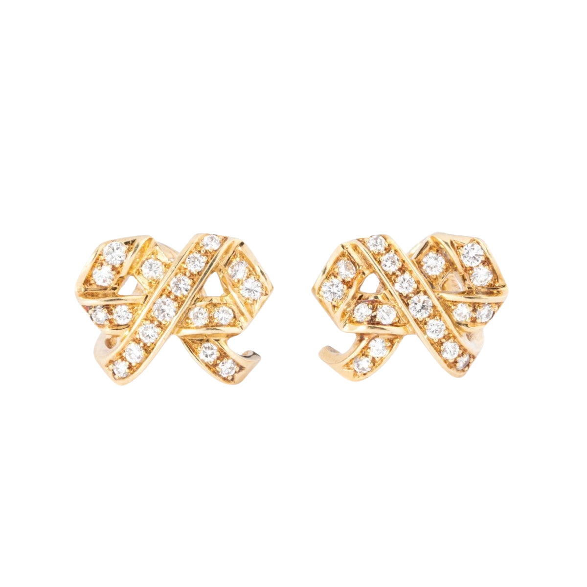 Boucles d'oreilles signée de la maison Dior en or jaune et diamant - Castafiore
