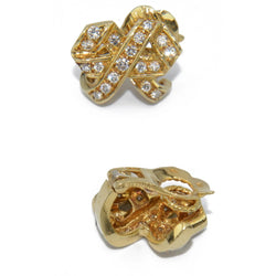 Boucles d'oreilles signée de la maison Dior en or jaune et diamant - Castafiore