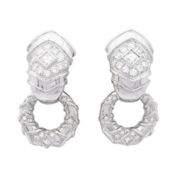 Boucles d’oreilles transformables REPOSSI en or blanc et diamants - Castafiore
