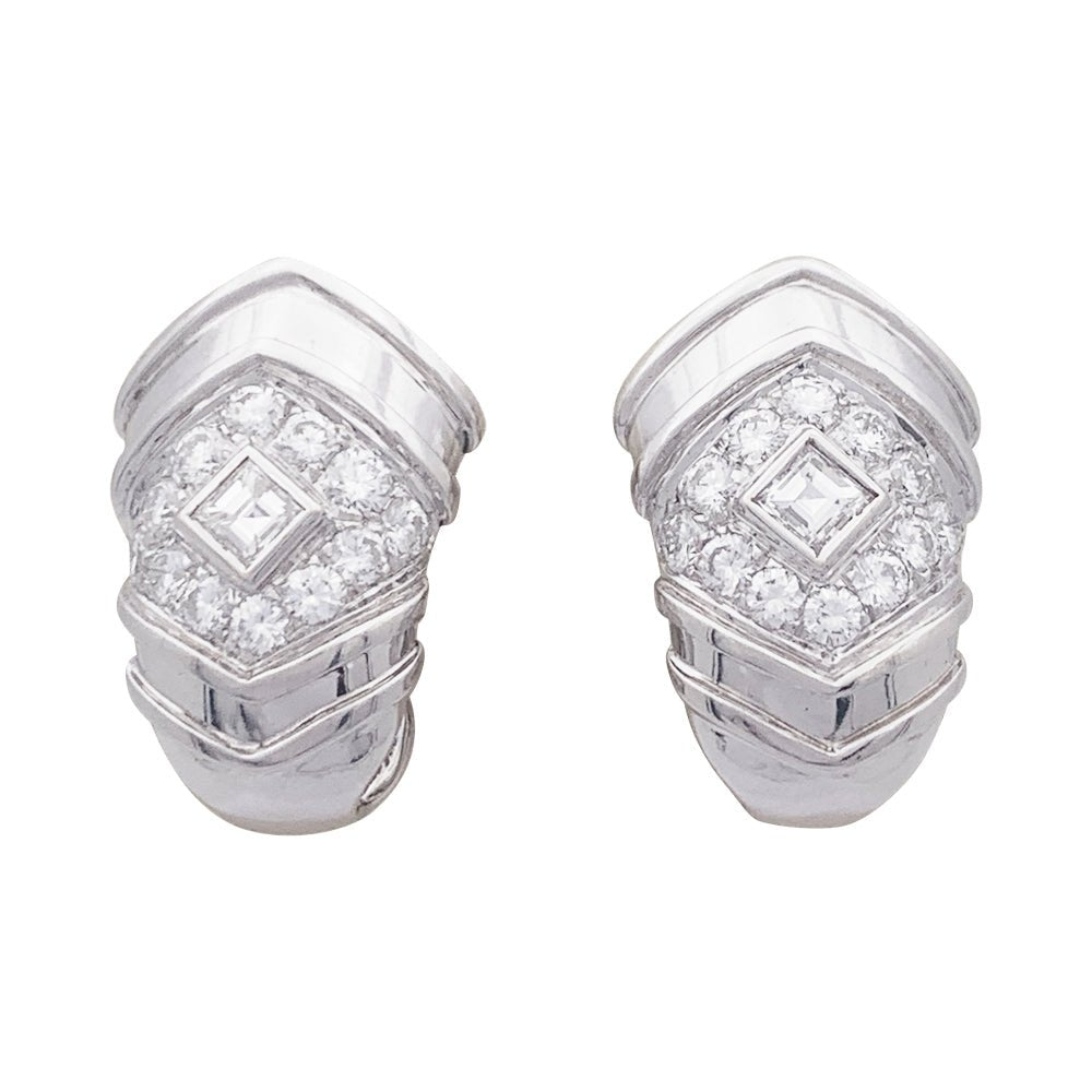 Boucles d’oreilles transformables REPOSSI en or blanc et diamants - Castafiore