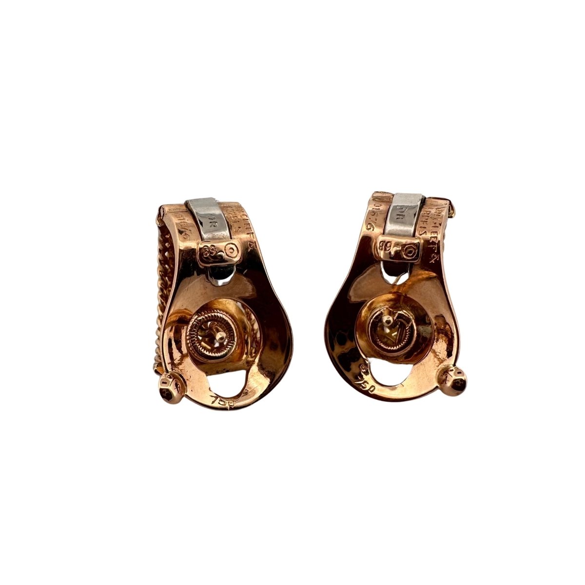 Boucles d'oreilles VAN CLEEF & AREPLS en or jaune et diamants - Castafiore