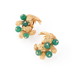 Boucles d'oreilles VAN CLEEF & ARPELS en or jaune et chrysoprases - Castafiore
