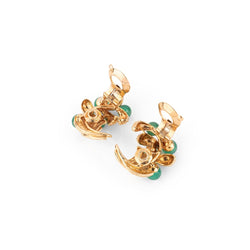 Boucles d'oreilles VAN CLEEF & ARPELS en or jaune et chrysoprases - Castafiore