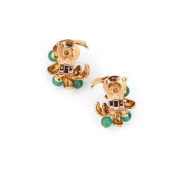 Boucles d'oreilles VAN CLEEF & ARPELS en or jaune et chrysoprases - Castafiore