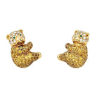 Boucles d’oreilles VAN CLEEF & ARPELS "Oursons" en or jaune, saphir et diamants - Castafiore