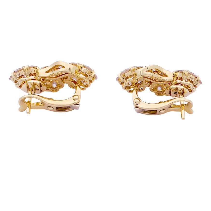 Boucles d'oreilles VAN CLEEF & ARPELS "Snowflake" or jaune, diamants - Castafiore