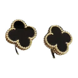 Boucles d'oreilles VCA Alhambra Vintage onyx et or jaune - Castafiore