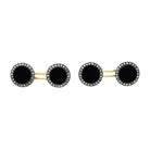 Boutons de manchette 1910 en or, argent, onyx et diamants - Castafiore