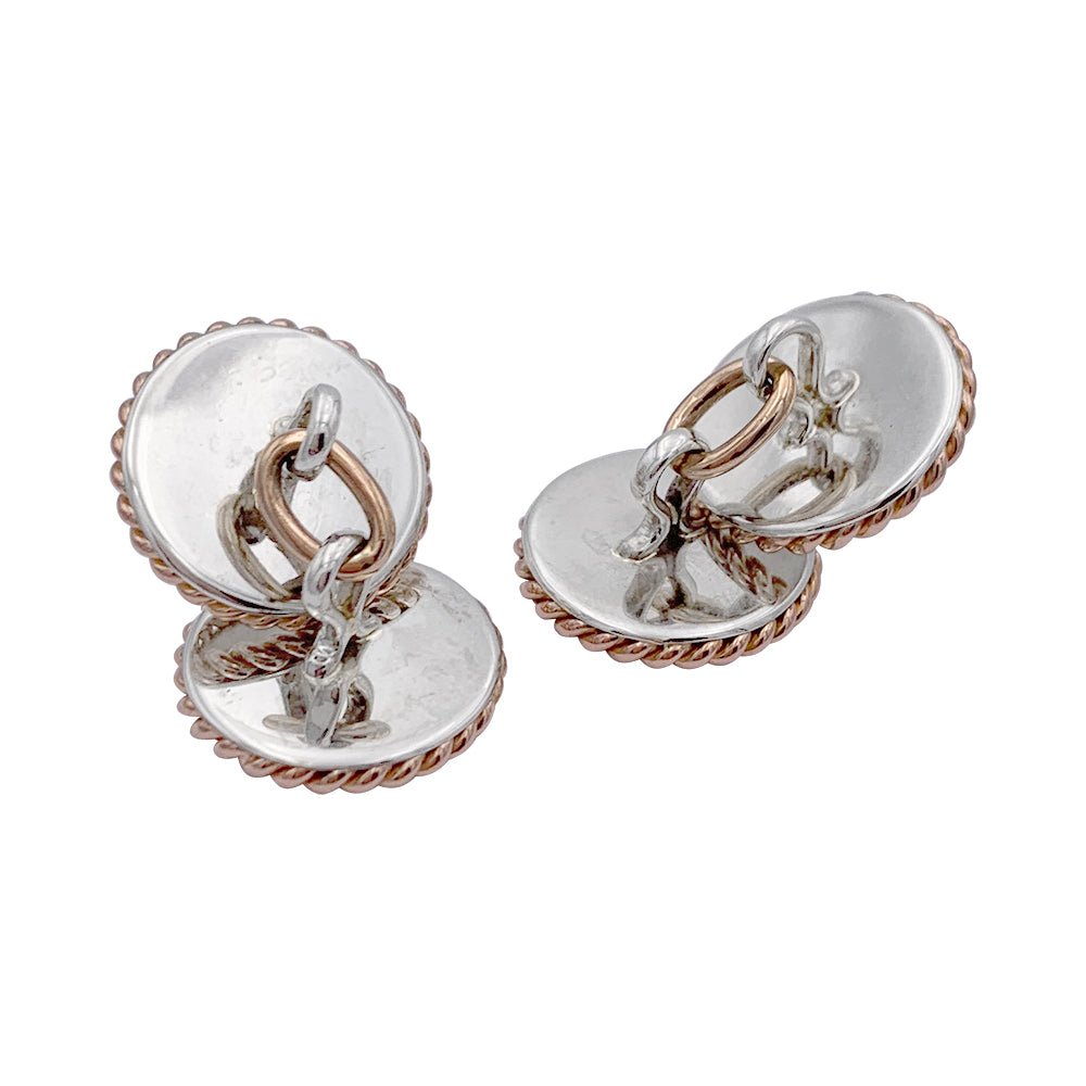 Boutons de manchette en deux tons d'or. - Castafiore
