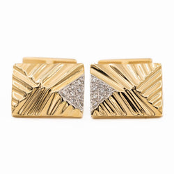 Boutons de manchette en or jaune et diamants - Castafiore