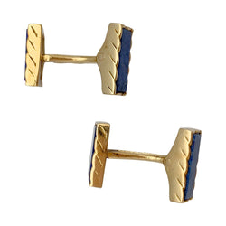 Boutons de manchette en or jaune et lapis lazuli - Castafiore