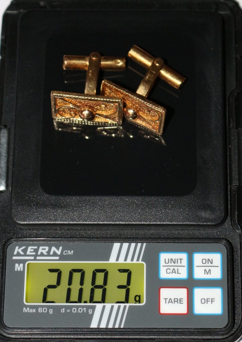 Boutons de Manchette en or jaune filigrané - Castafiore