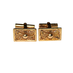 Boutons de Manchette en or jaune filigrané - Castafiore