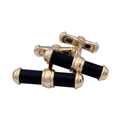 Boutons de manchette VAN CLEEF & ARPELS en or jaune et onyx - Castafiore