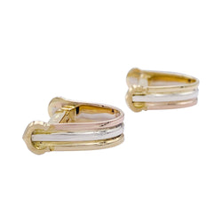 Boutons de manchettes Cartier "Mini Ressort CC" trois ors - Castafiore