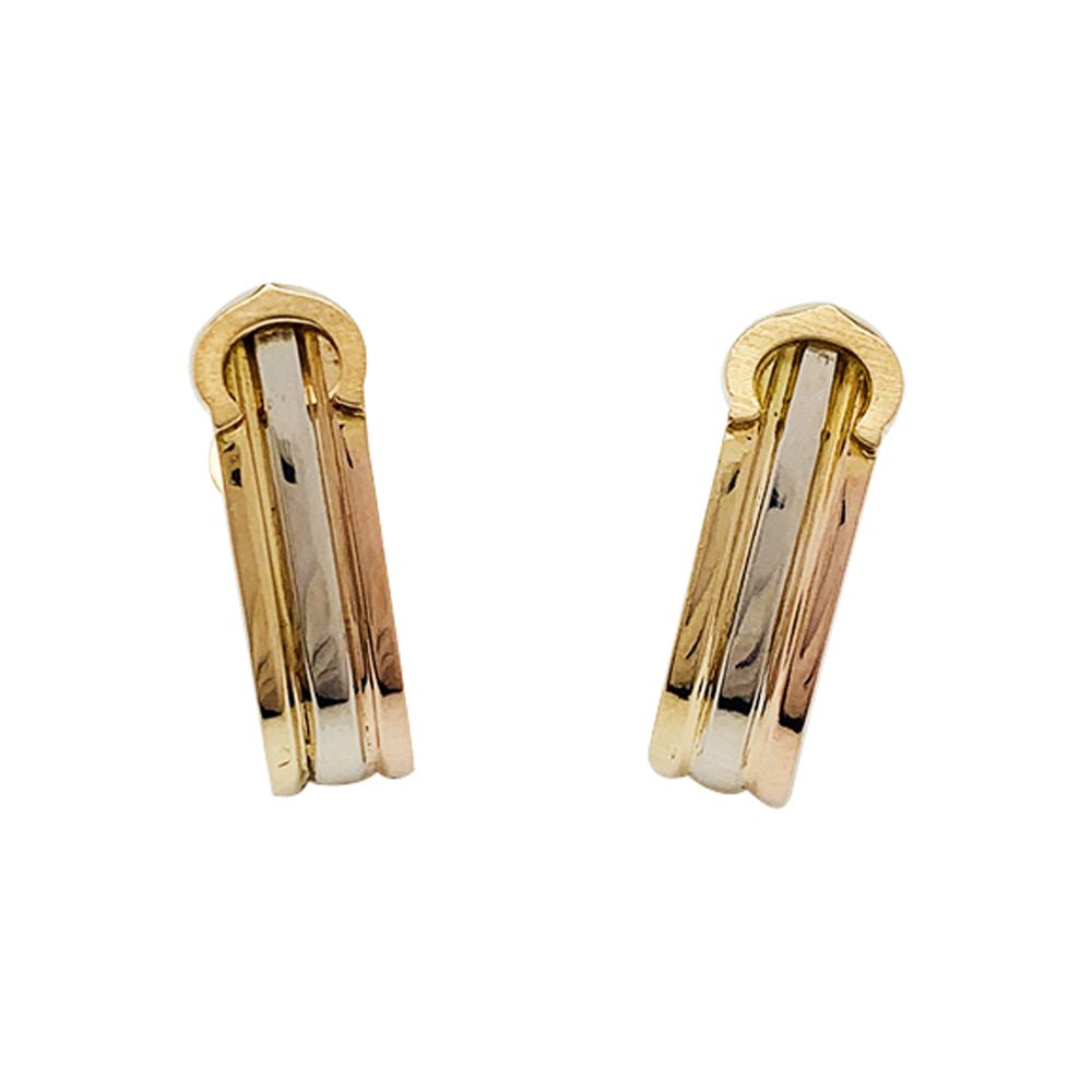Boutons de manchettes Cartier "Mini Ressort CC" trois ors - Castafiore