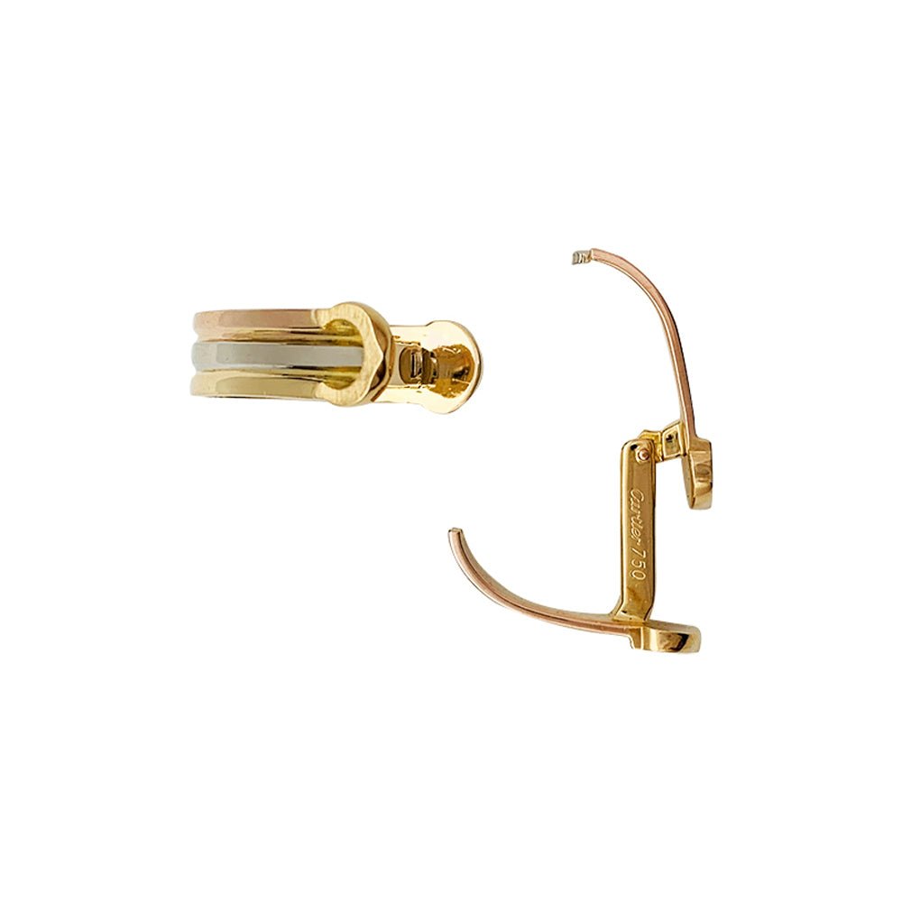 Boutons de manchettes Cartier "Mini Ressort CC" trois ors - Castafiore